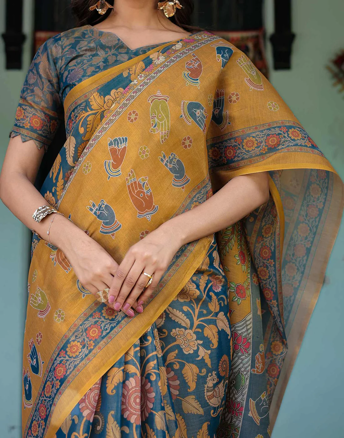 Kalamkari Printed Saree — gallery