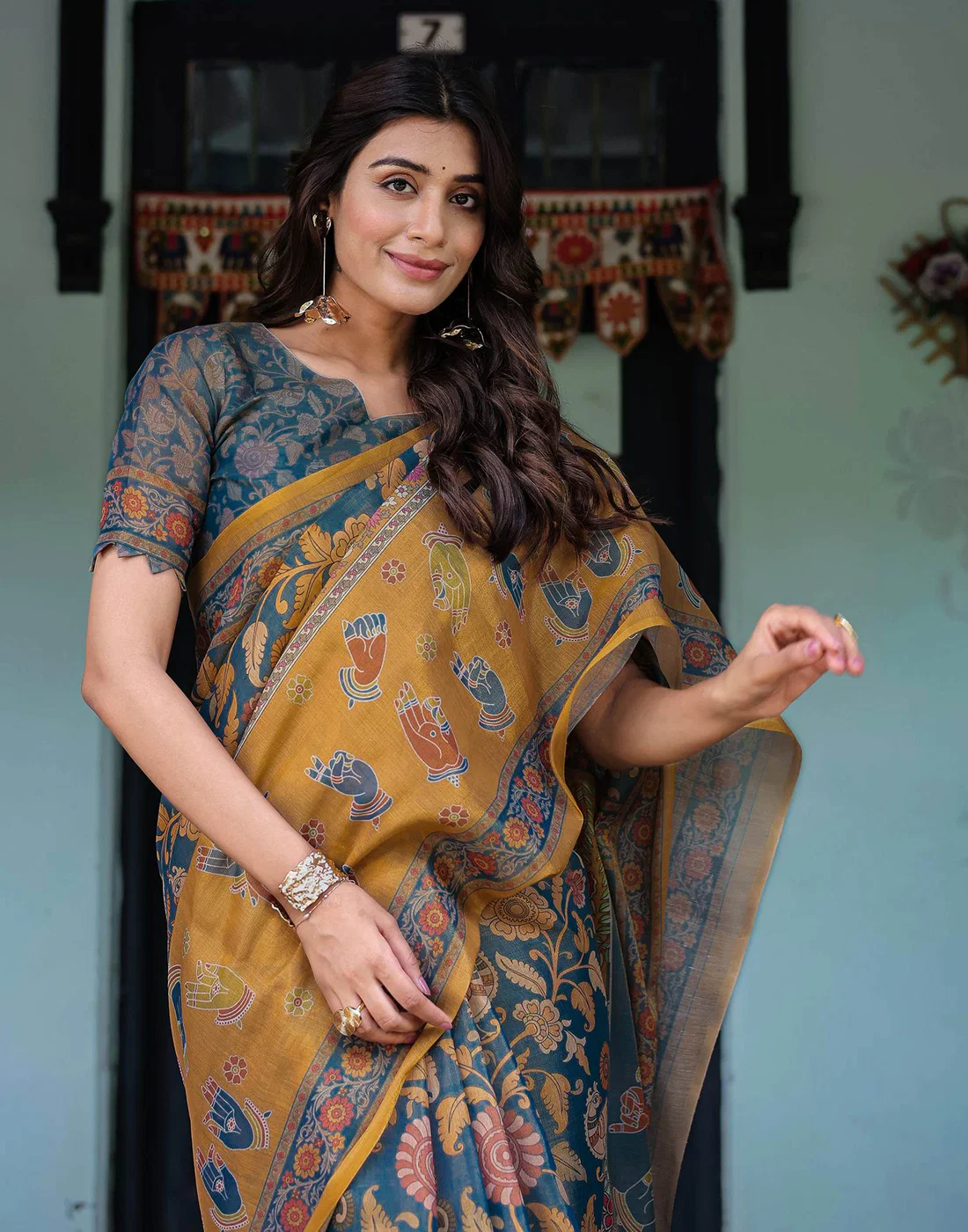 Kalamkari Printed Saree — gallery