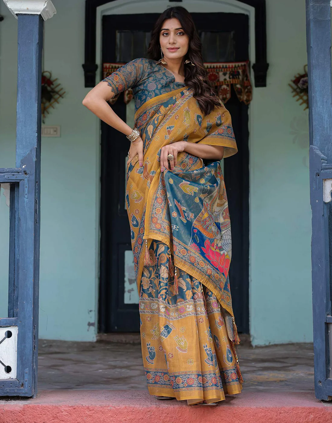 Kalamkari Printed Saree — gallery