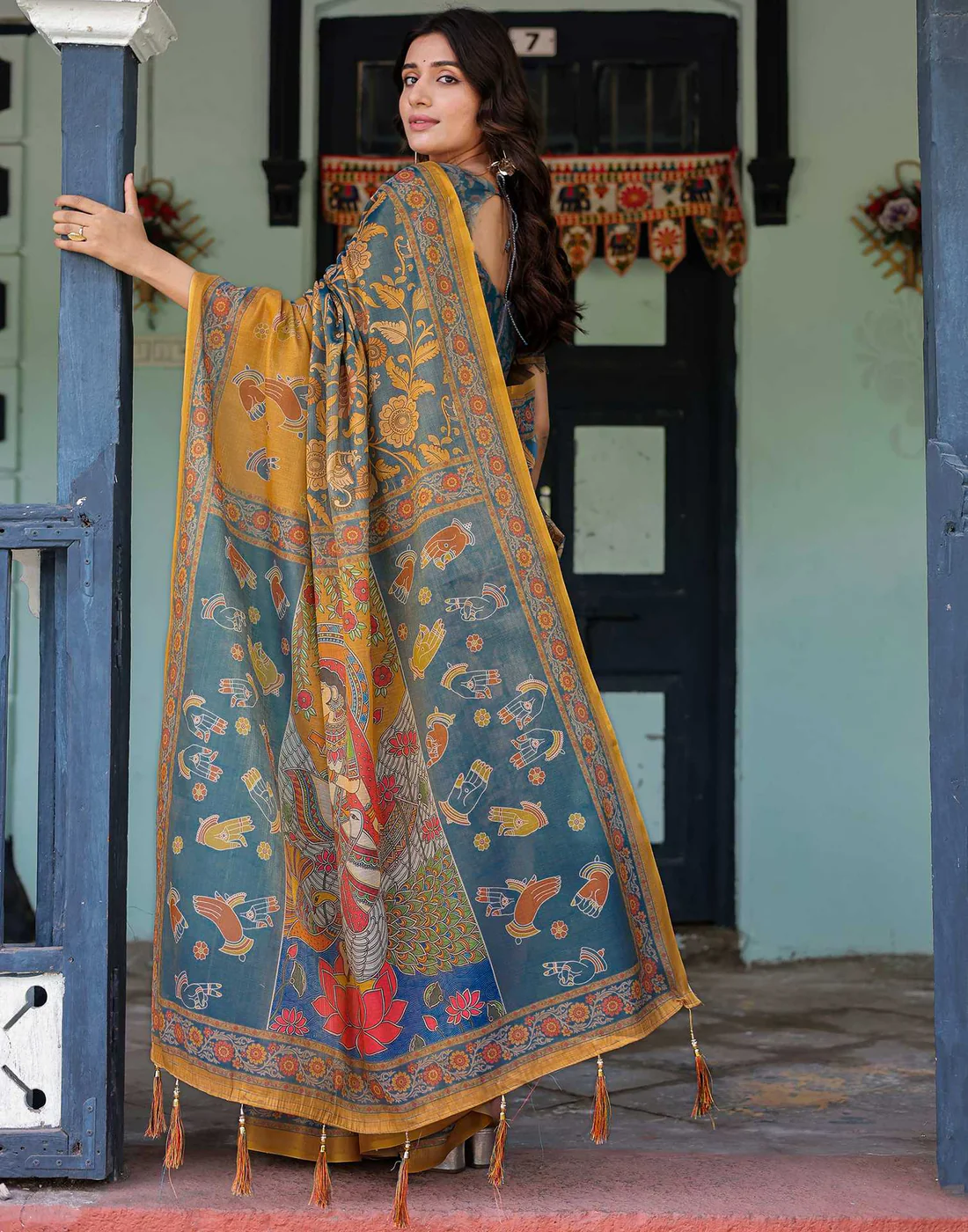 Kalamkari Printed Saree — gallery