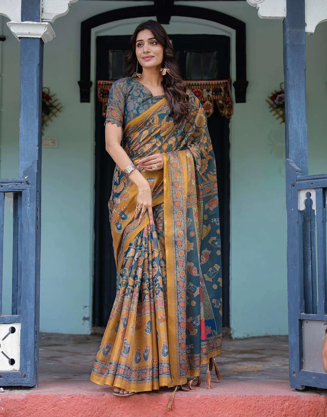 Kalamkari Printed Saree — gallery