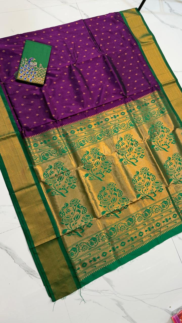 Kalanjali  Paithani Contrast